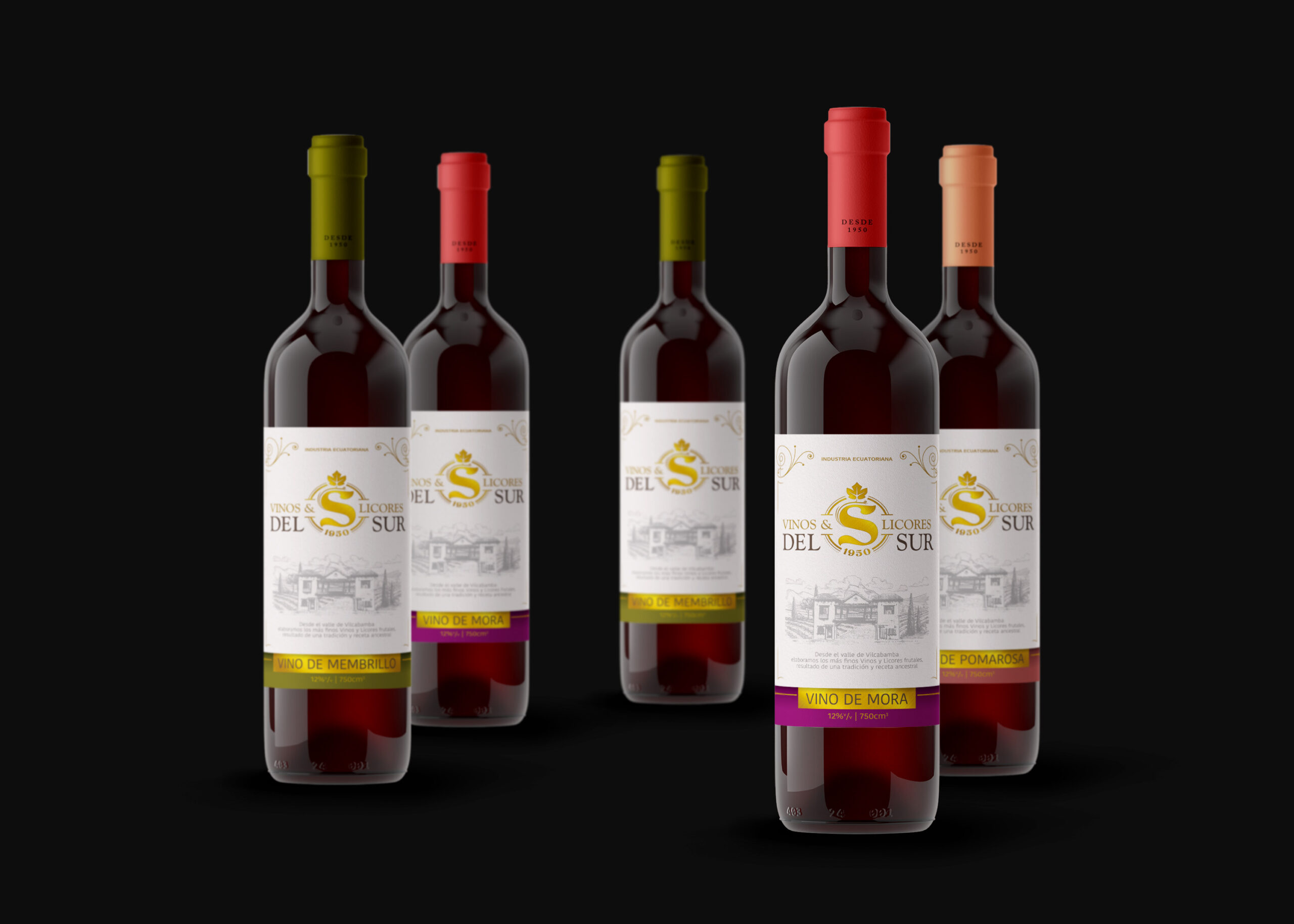 Packaging Etiquetas para licores y vinos Ecuador Telmo Cuenca Studio