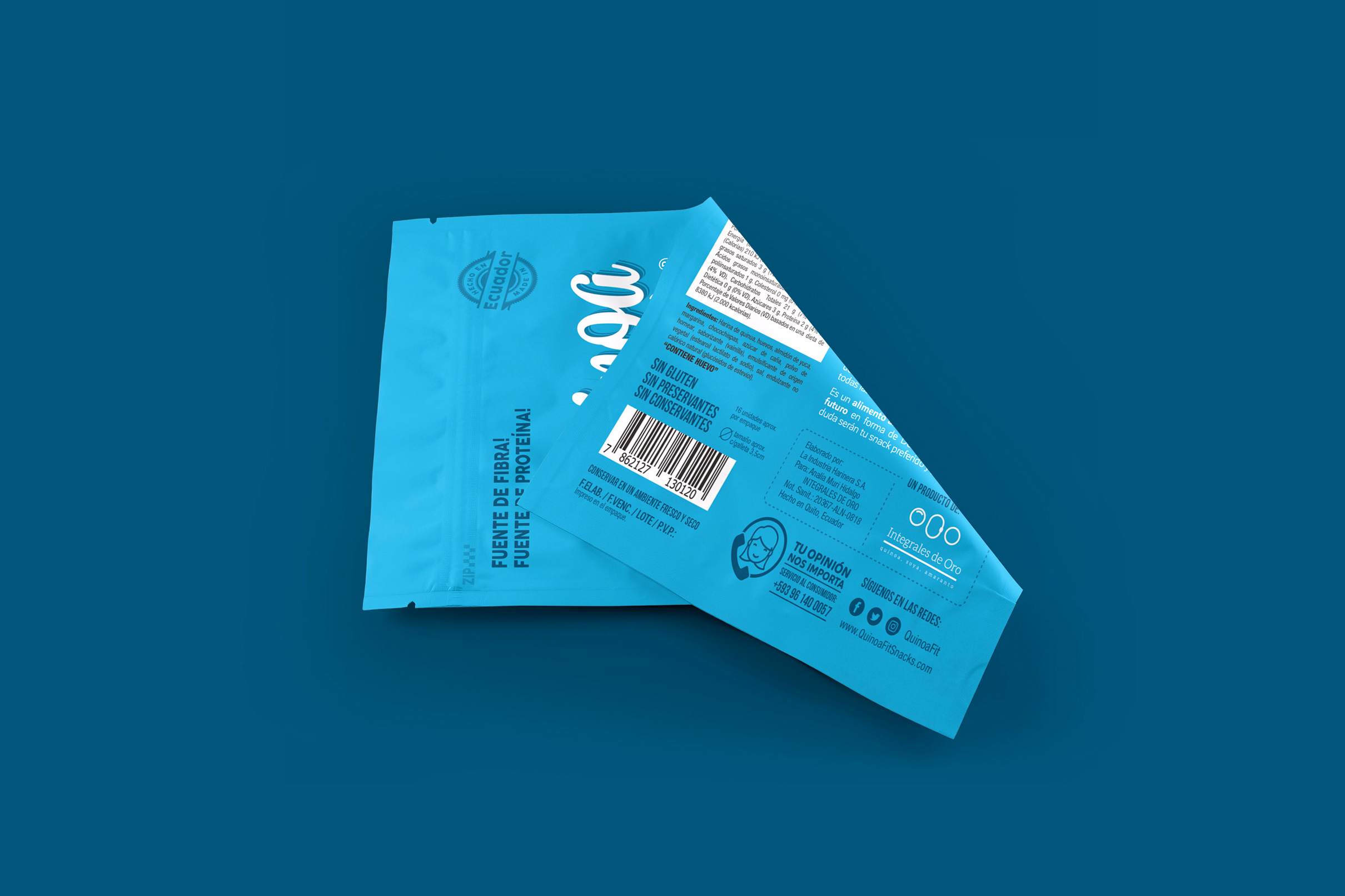 Diseño empaque snack galletas Ecuador packaging cookies