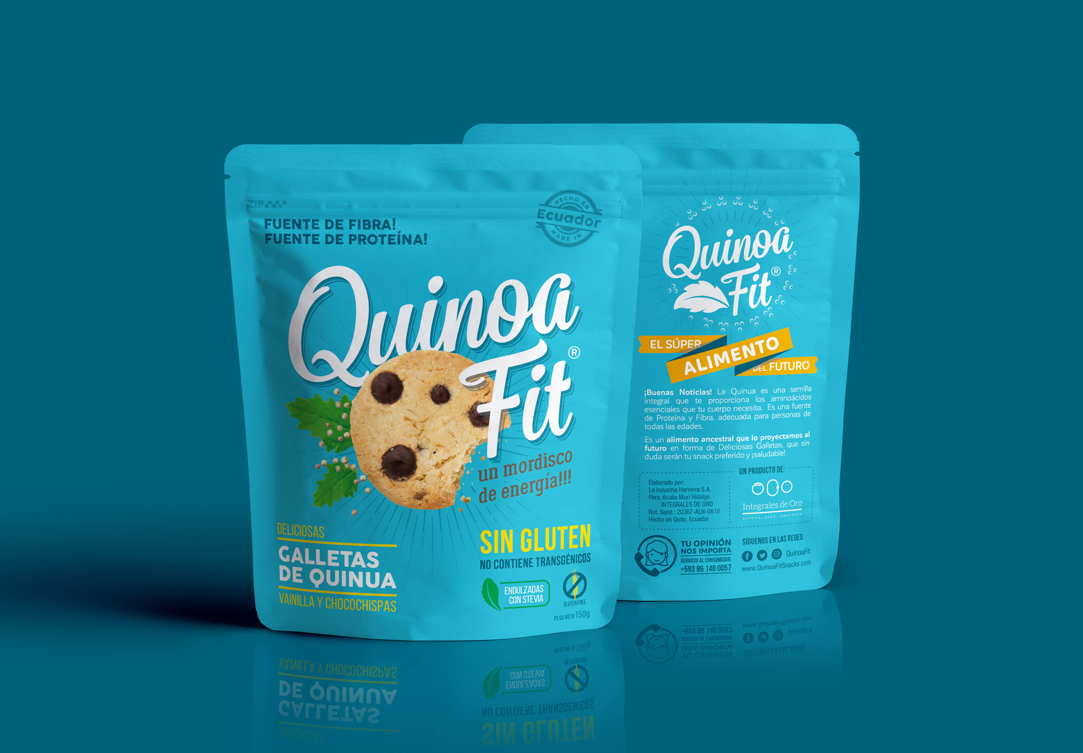 Diseño empaque snack galletas Ecuador packaging cookies