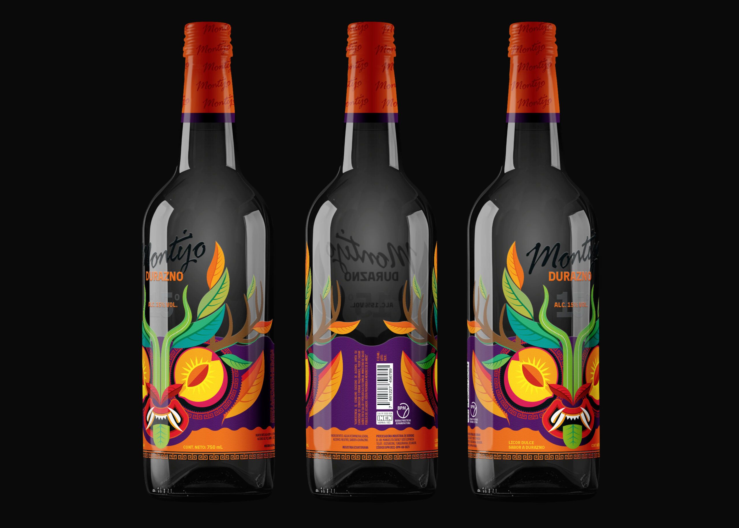 Diseño etiqueta empaque licor Ecuador spirits packaging design