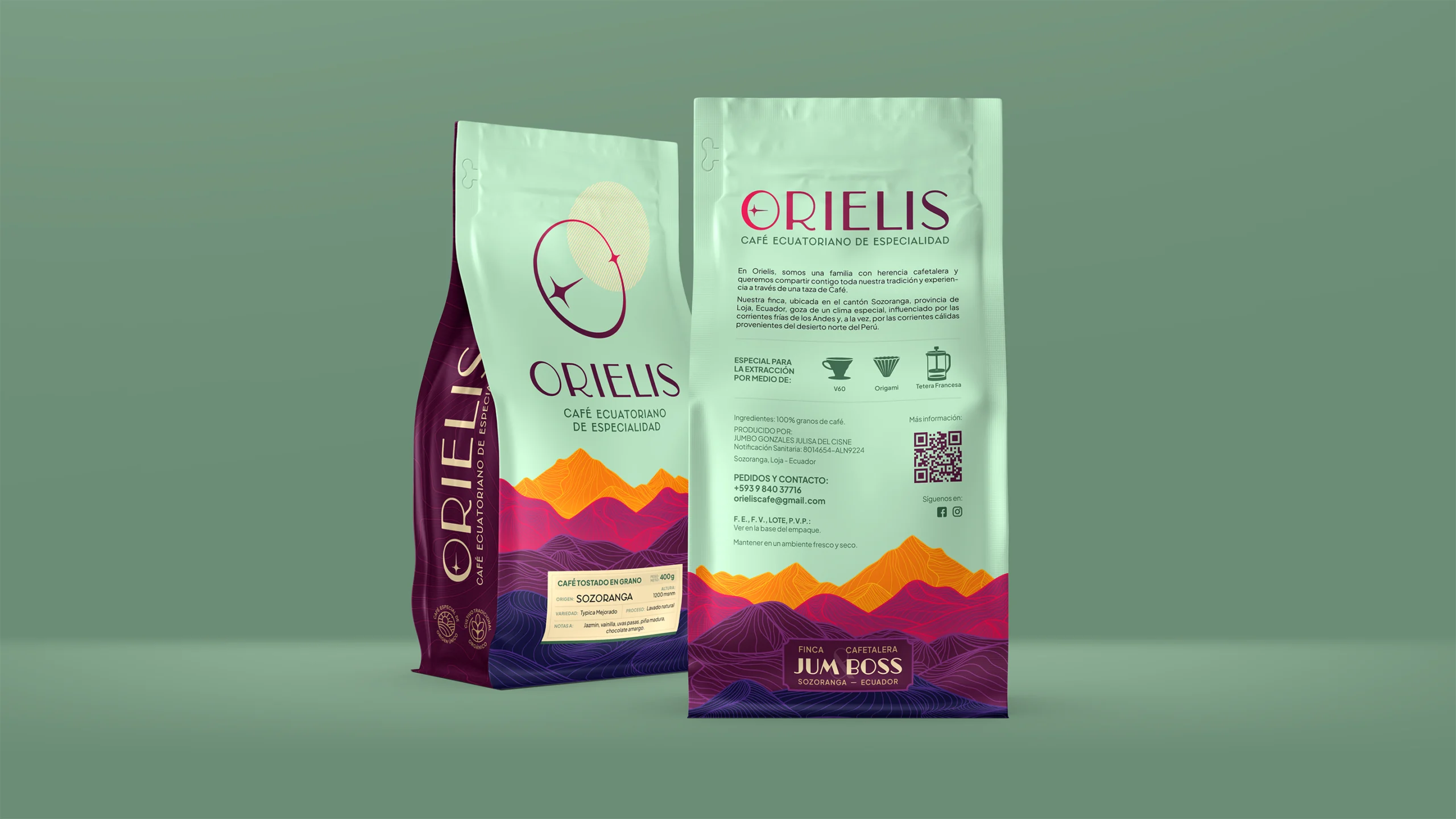 Orielis Coffee Diseño de Empaque Ecuador
